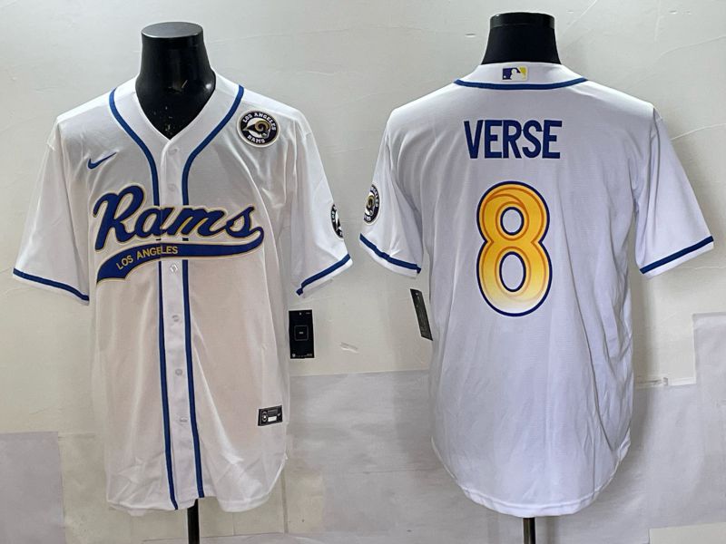 Men 2025 Los Angeles Rams #8 Verse white Joint Name Nike Limited NFL Jersey style 005